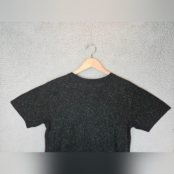 Rockin Artwork T-Shirt Womens Sz M Jimi Hendrix Black Textured Pull Over - Picture 7 of 9